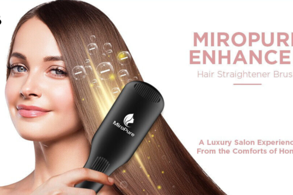 enhanced ceramic hair straightener brush by miropure